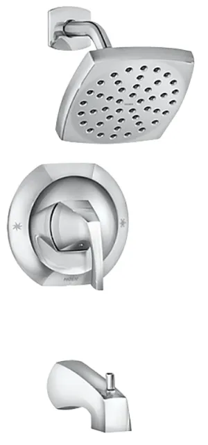 Moen Lindor Posi-Temp 82504 Tub and Shower Faucet, Single Function Showerhead, 1.75 gpm Showerhead, 1 Spray Settings :EA: QUANTITY: 1