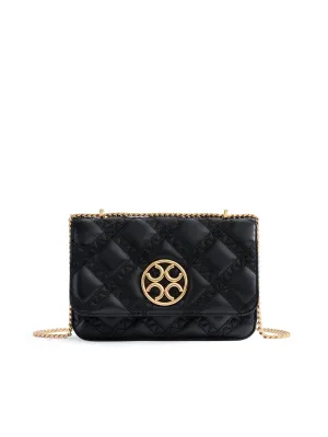 Mosaic Stitch Crossbody Bag - Black