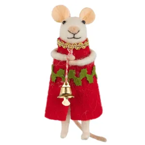 Mouse Holding Bell Ornament