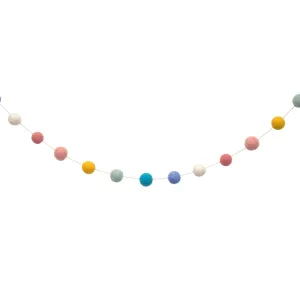 Multicolor Pale Wool Garland 6ft | 1ct