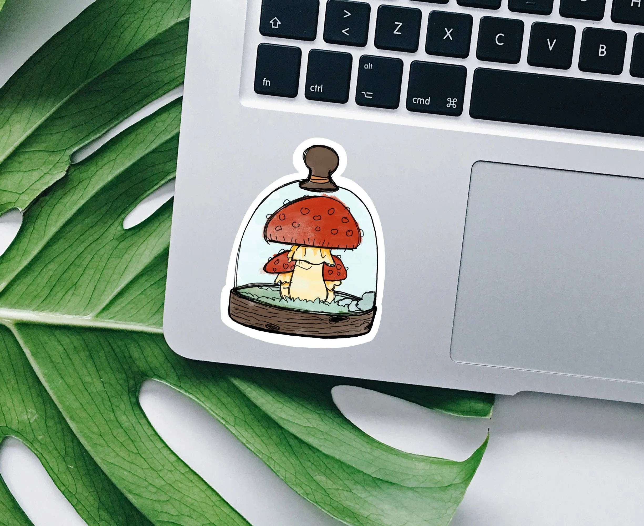 Mushroom Terrarium Vinyl Sticker