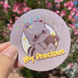 My Precious Raccoon holographic vinyl sticker