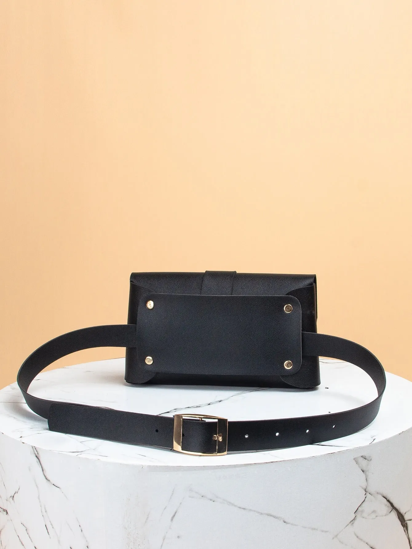 O ring Decor Flap Belt Bag