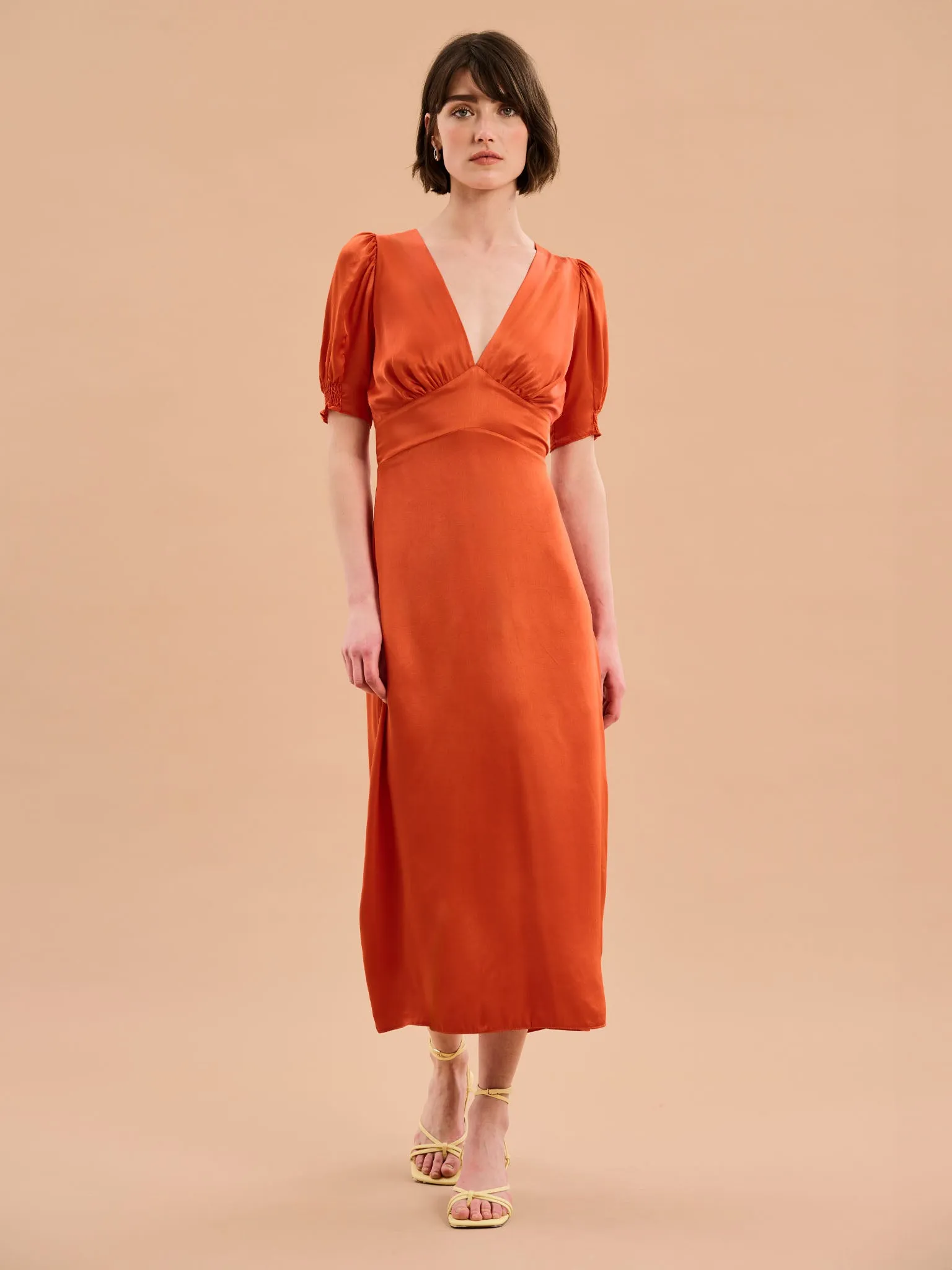 Odette Dress in Brick Orange