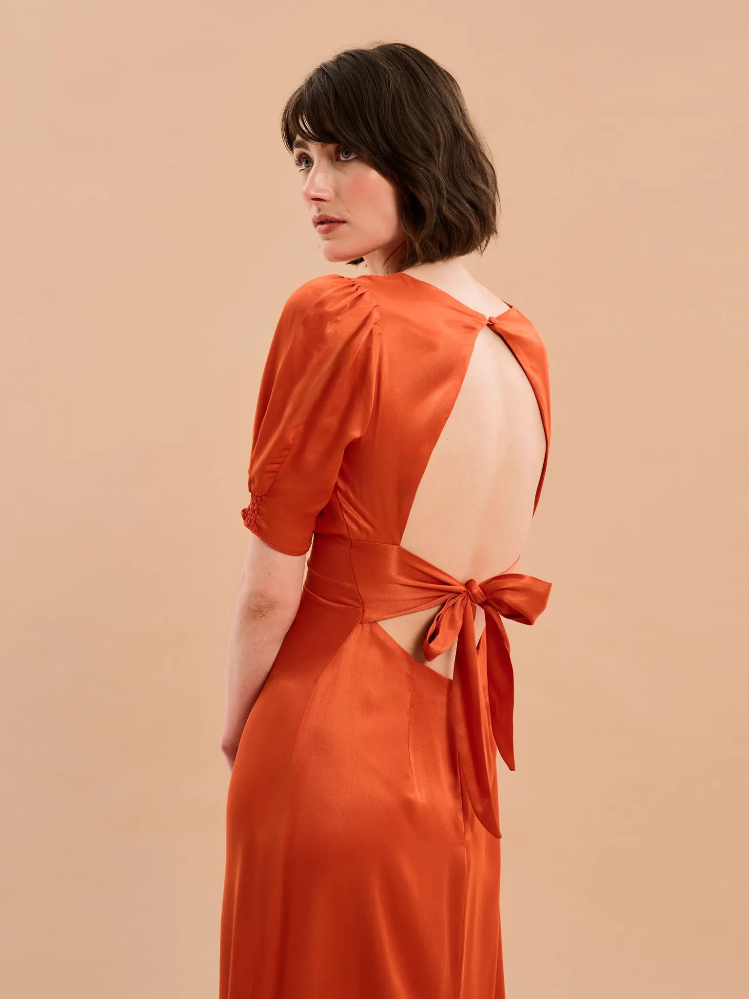 Odette Dress in Brick Orange