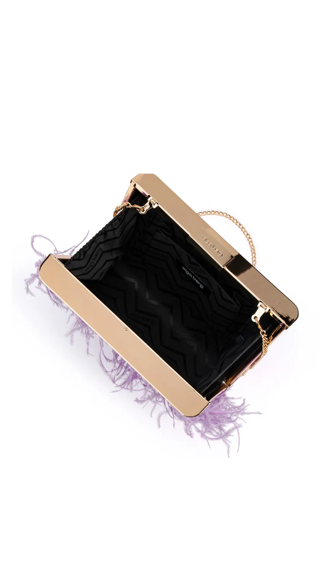 Olga Berg - Estelle Feather Clutch - Lilac