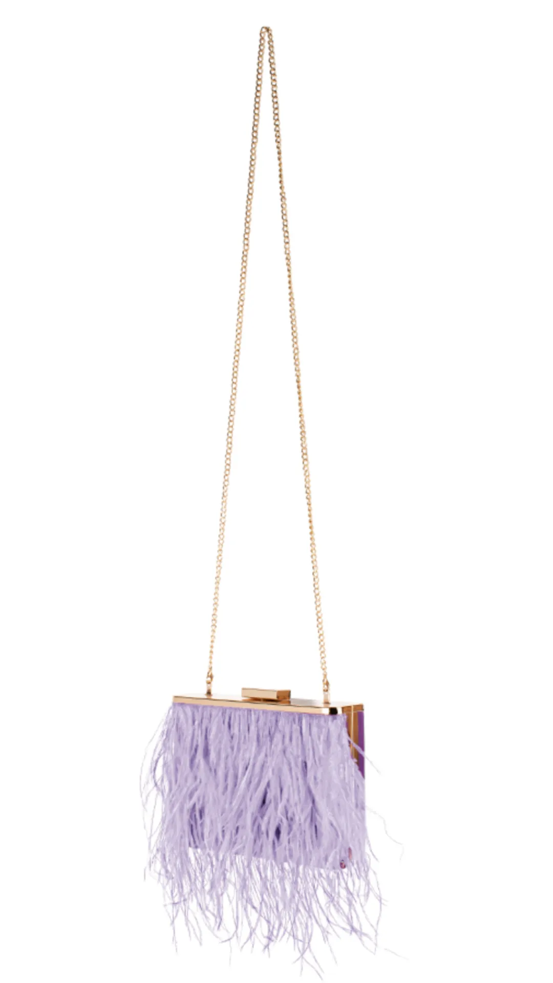 Olga Berg - Estelle Feather Clutch - Lilac