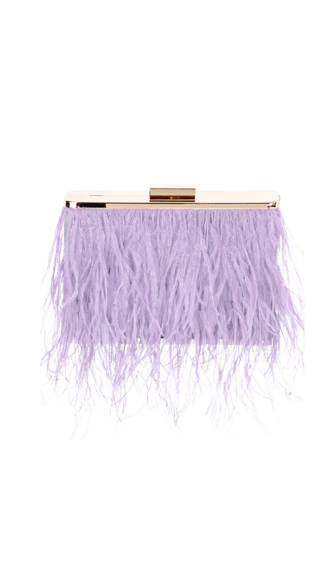 Olga Berg - Estelle Feather Clutch - Lilac