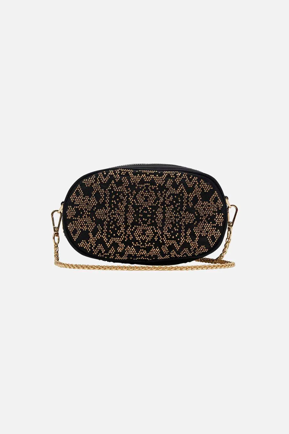 OVAL CROSSBODY BAG SOLID BLACK