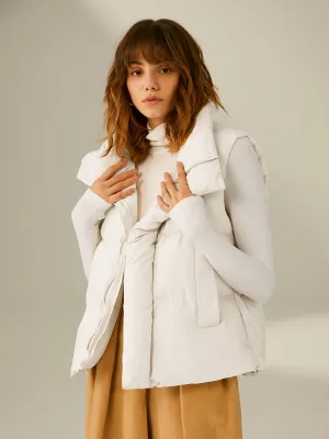 Oversized Funnel Graceful Neck Puffer Vest