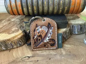 Palomino Horse Leather Tooled Key Chain