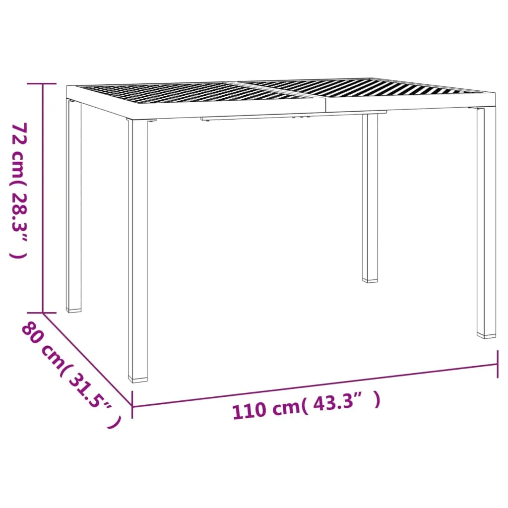 Patio Table Patio Furniture Dining Table for Garden Anthracite Steel