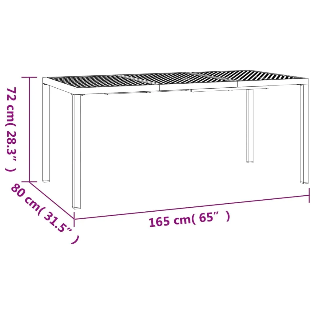 Patio Table Patio Furniture Dining Table for Garden Anthracite Steel