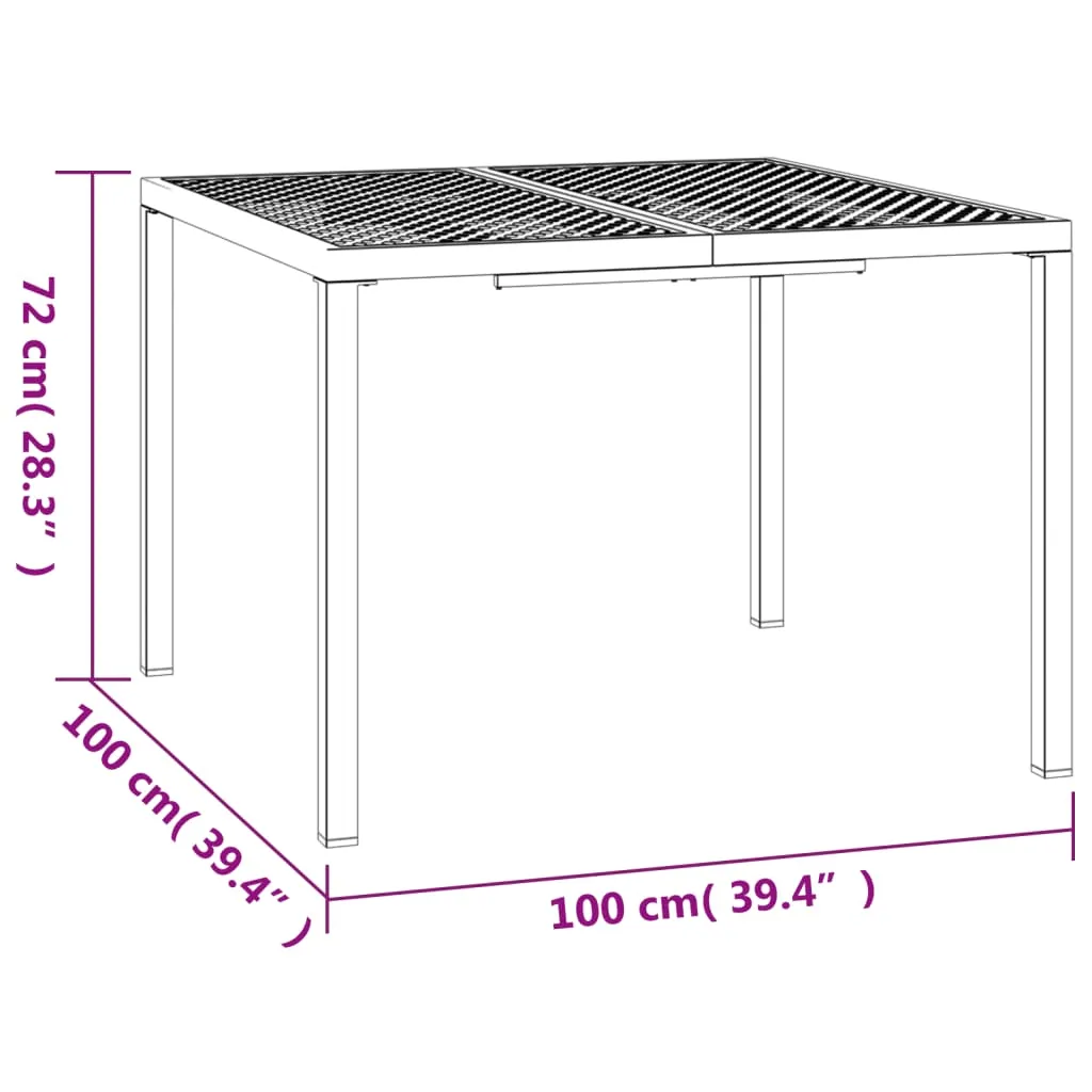 Patio Table Patio Furniture Dining Table for Garden Anthracite Steel