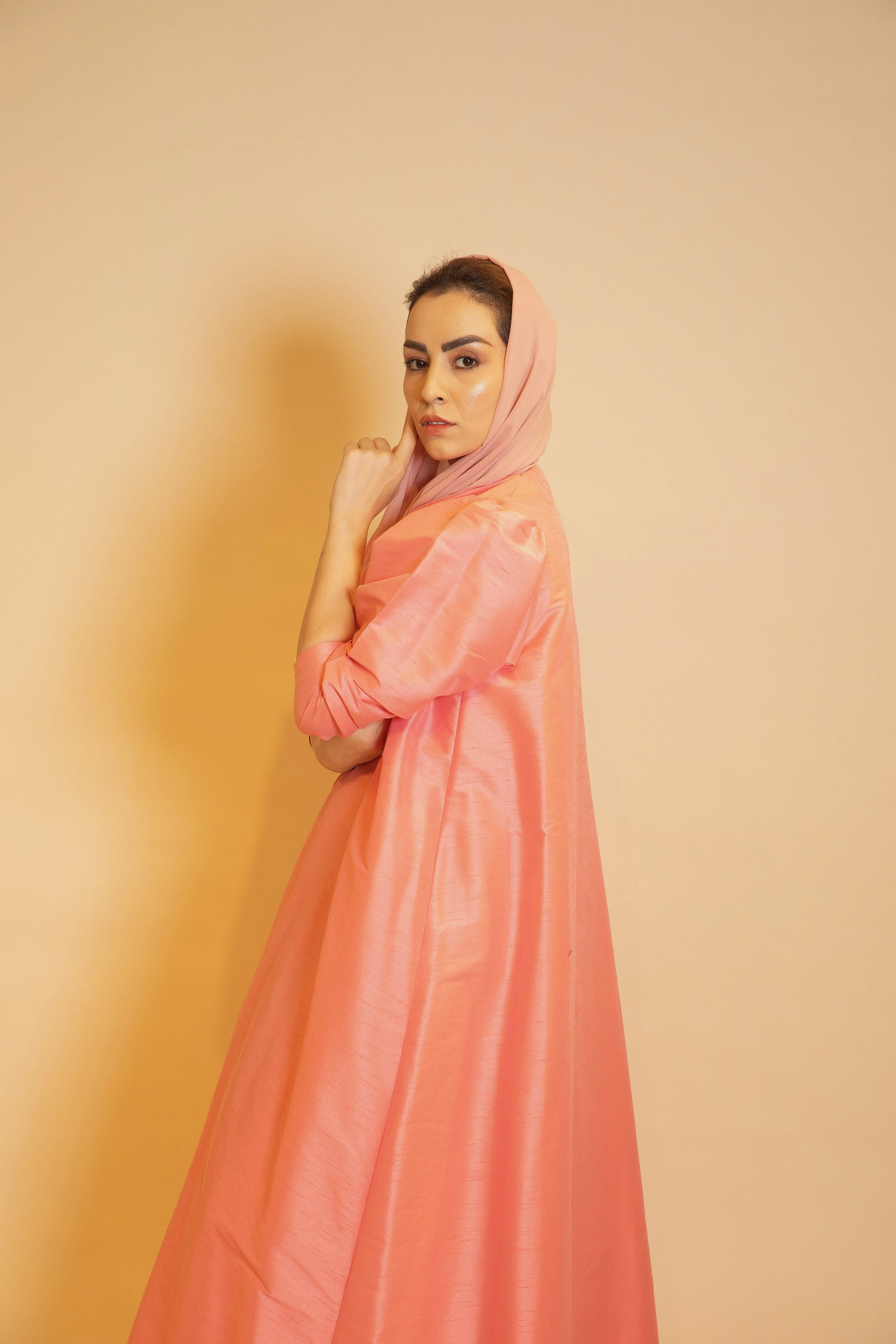 Peach Petal Silhouette Abaya