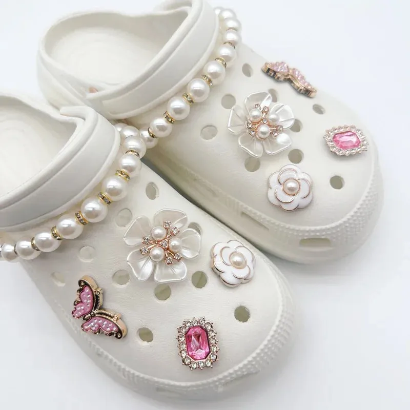 Pearl Chain Cute Rhinestone Charms for Clog Sandal