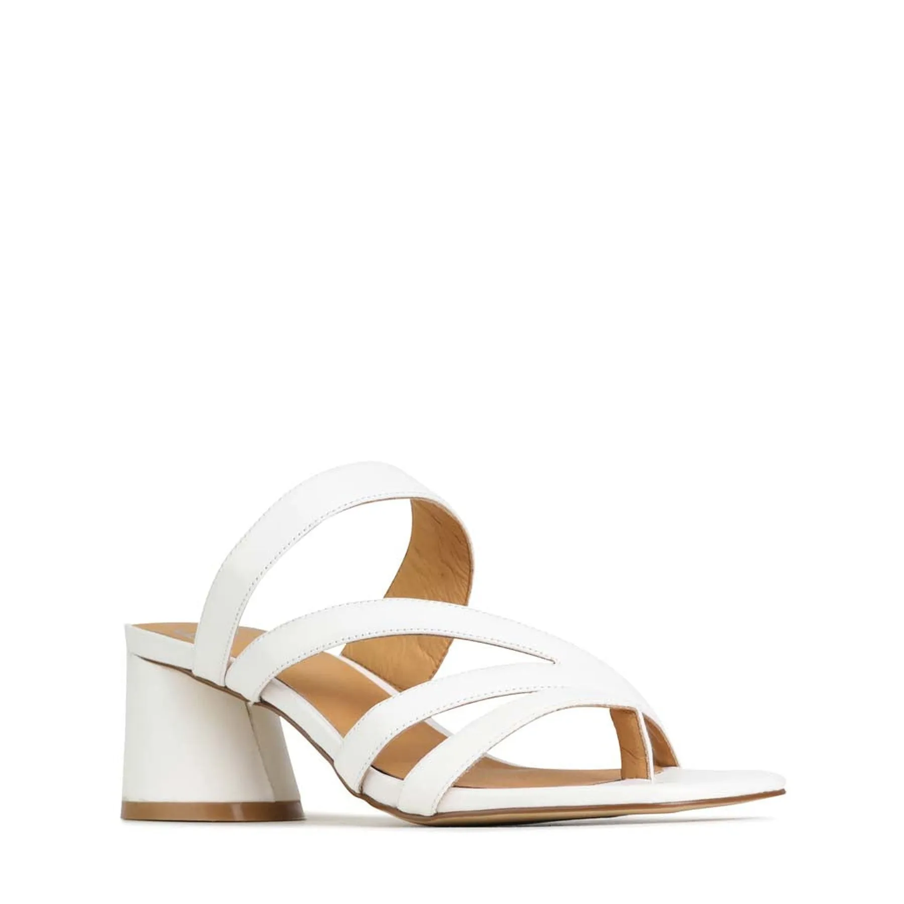 PERRI LEATHER SLIP-ON HEEL SANDALS