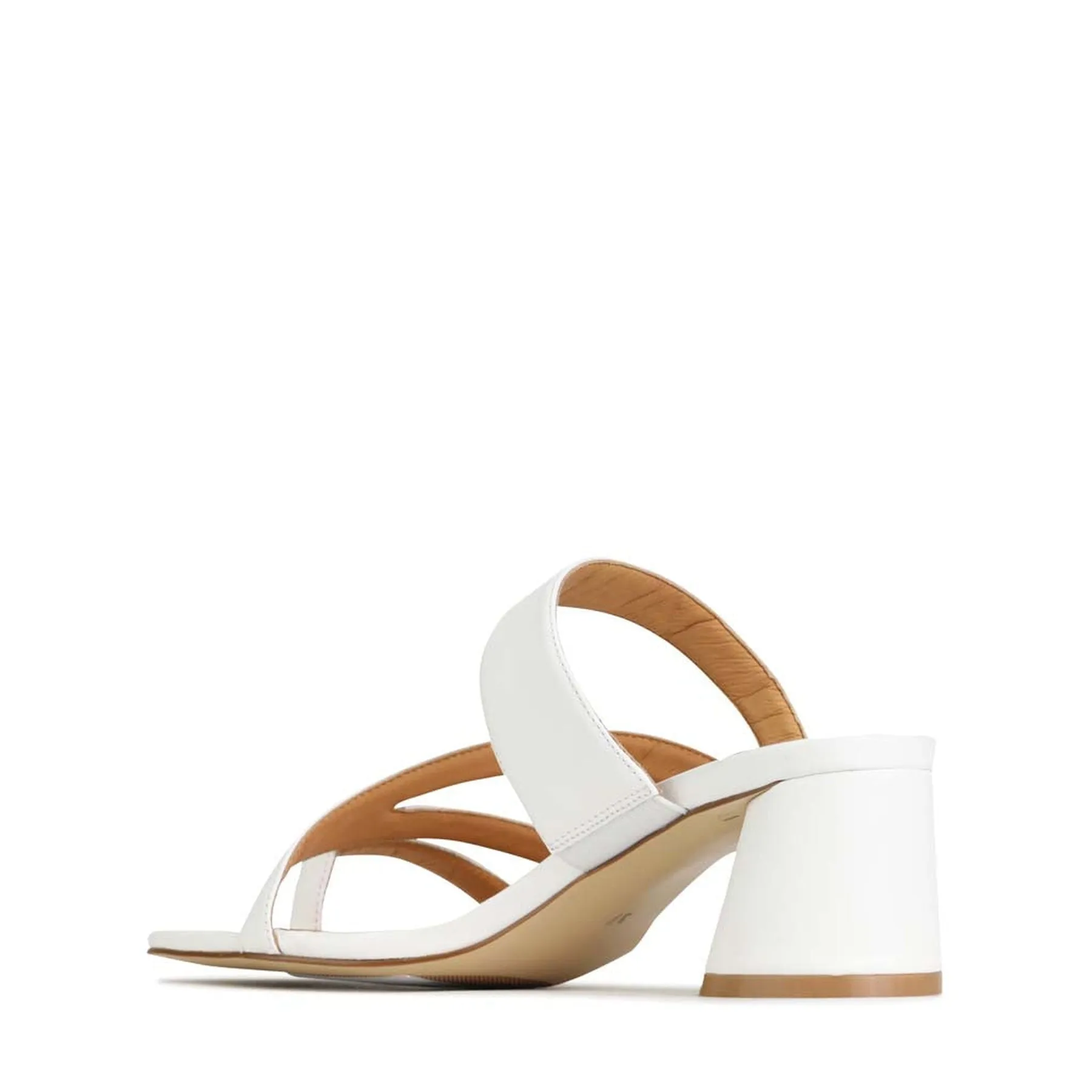 PERRI LEATHER SLIP-ON HEEL SANDALS