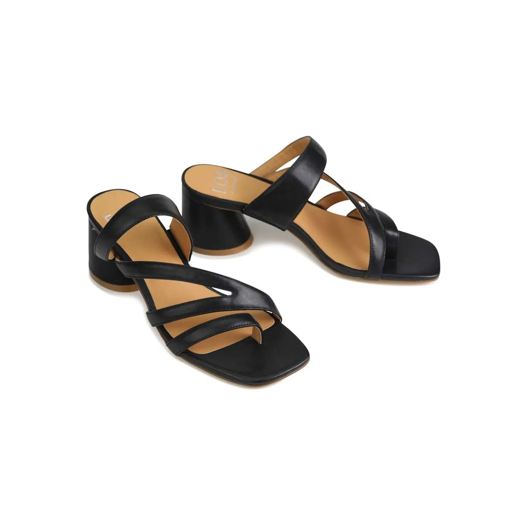 PERRI LEATHER SLIP-ON HEEL SANDALS