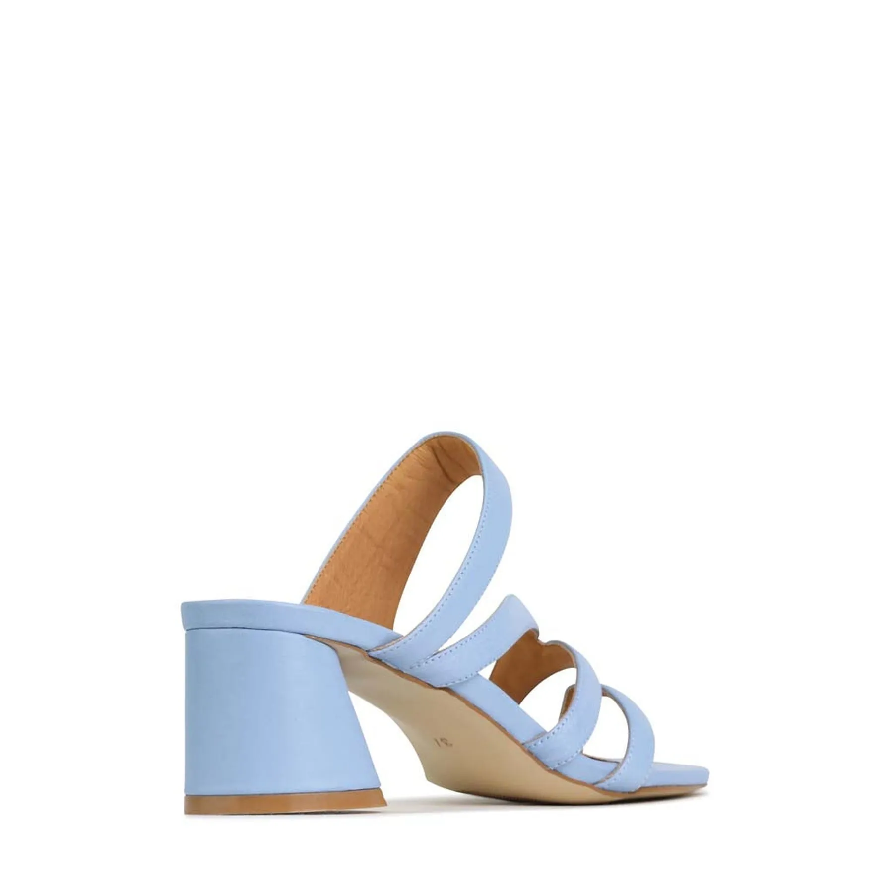 PERRI LEATHER SLIP-ON HEEL SANDALS