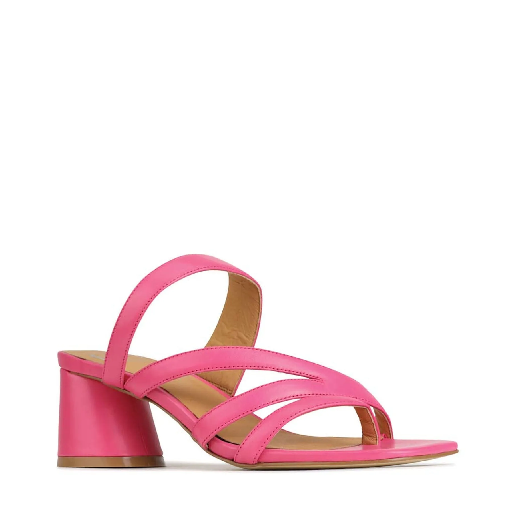 PERRI LEATHER SLIP-ON HEEL SANDALS