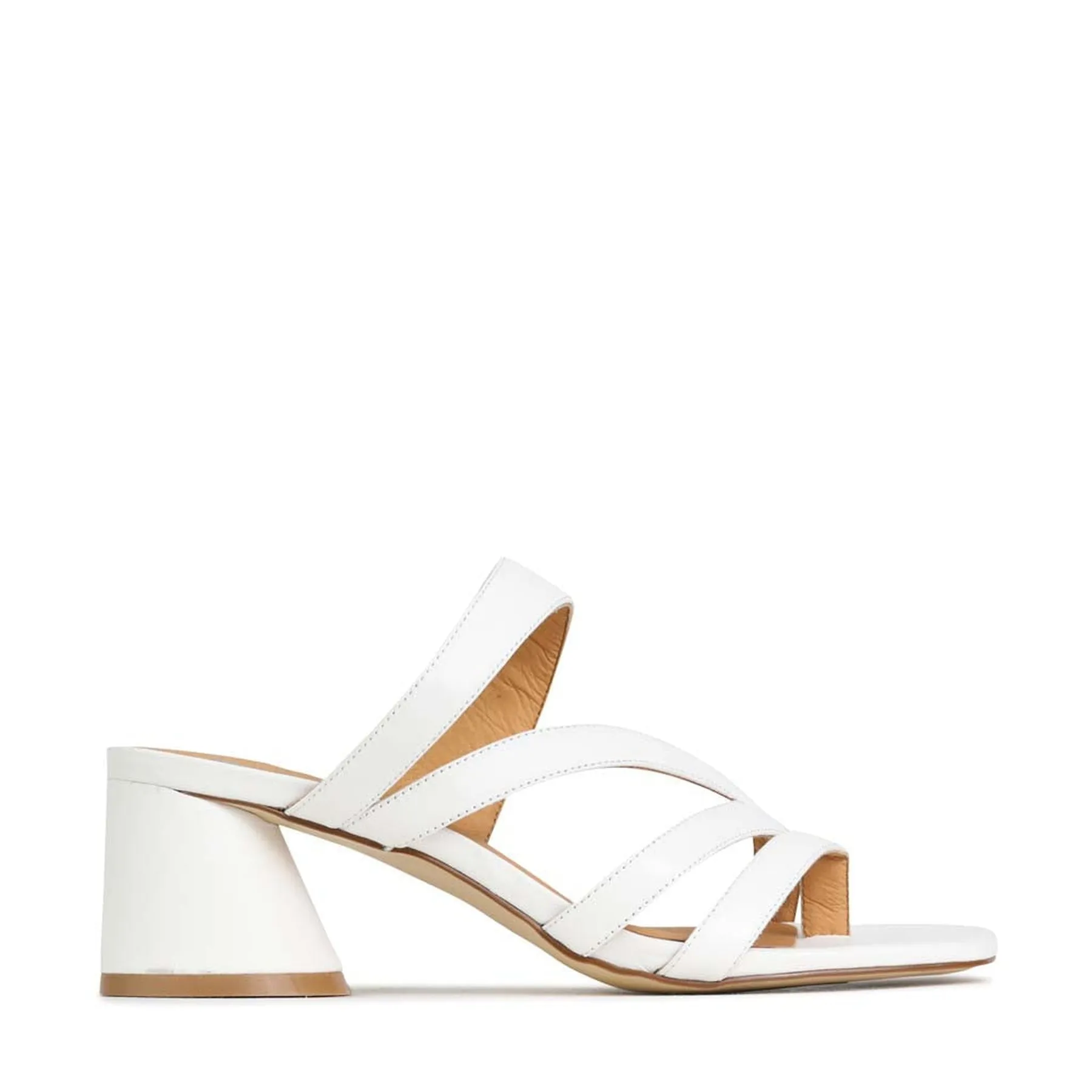 PERRI LEATHER SLIP-ON HEEL SANDALS