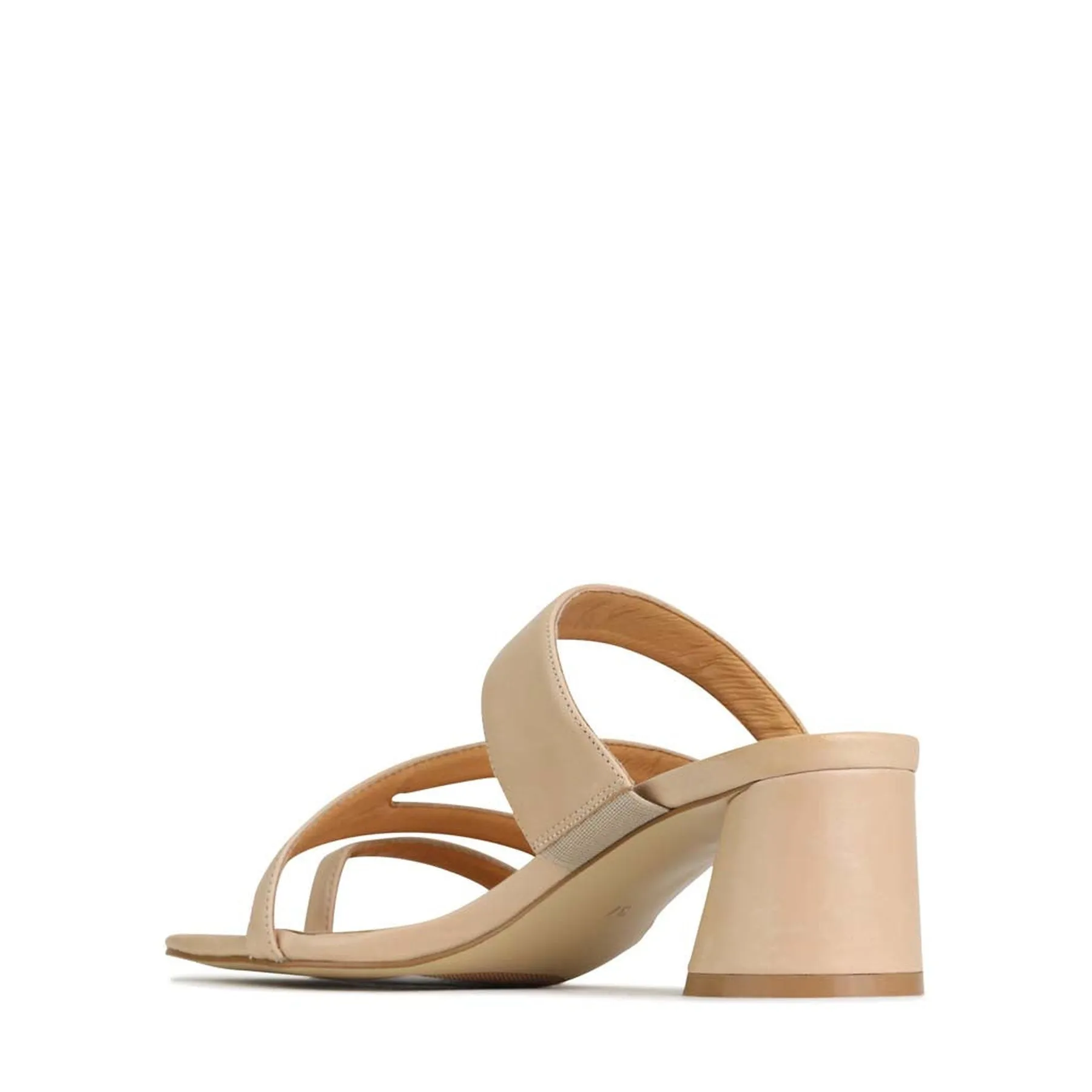 PERRI LEATHER SLIP-ON HEEL SANDALS