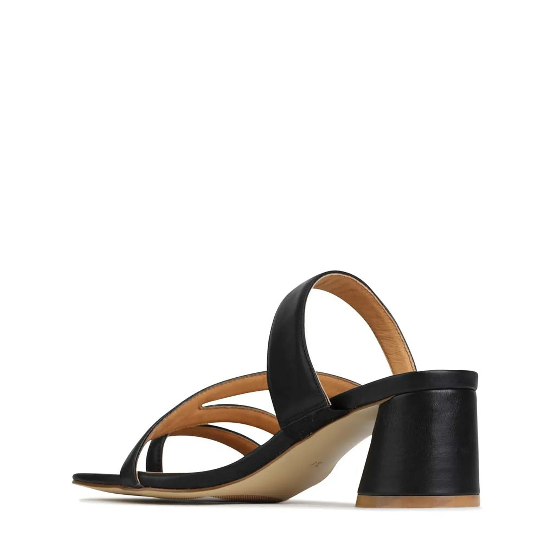 PERRI LEATHER SLIP-ON HEEL SANDALS