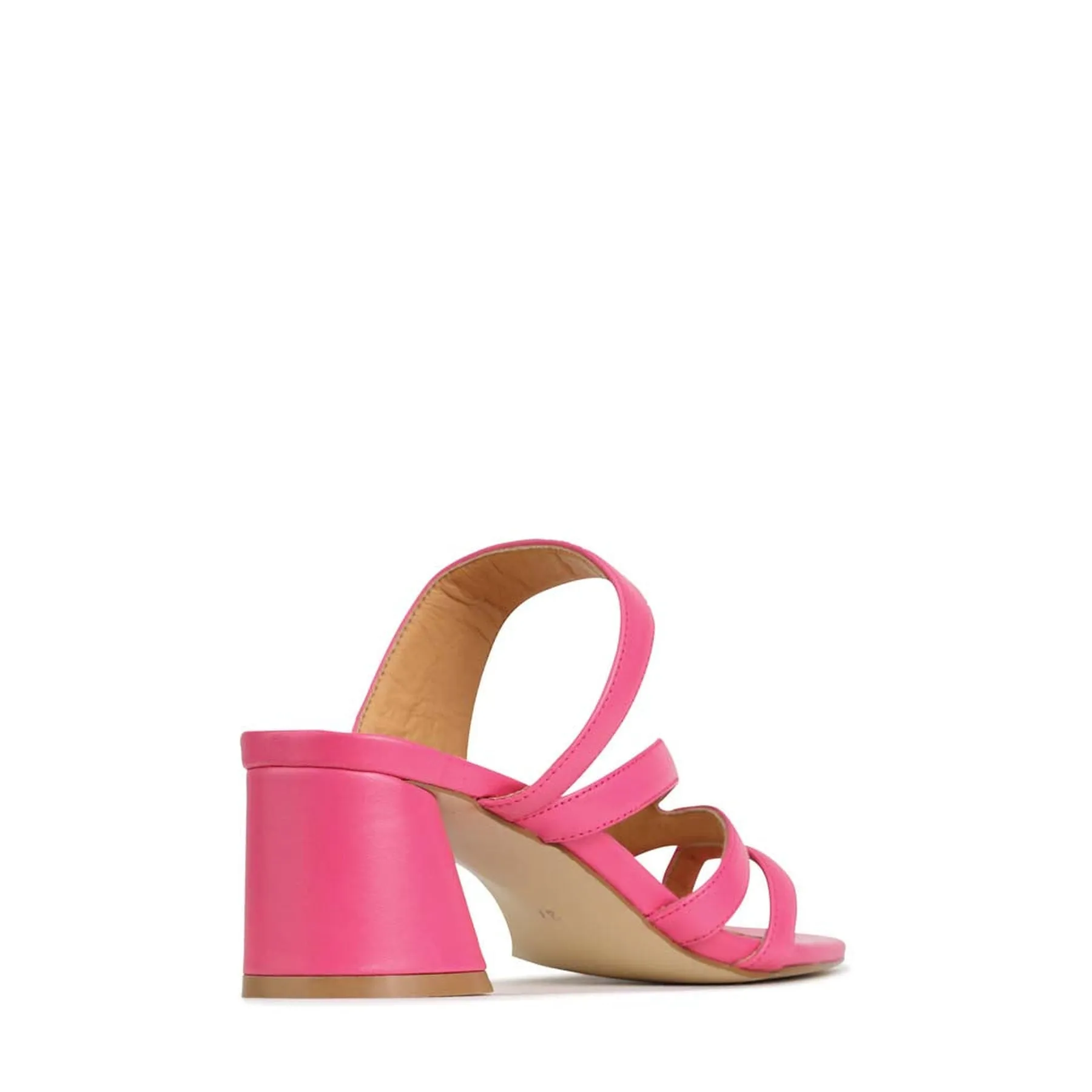 PERRI LEATHER SLIP-ON HEEL SANDALS