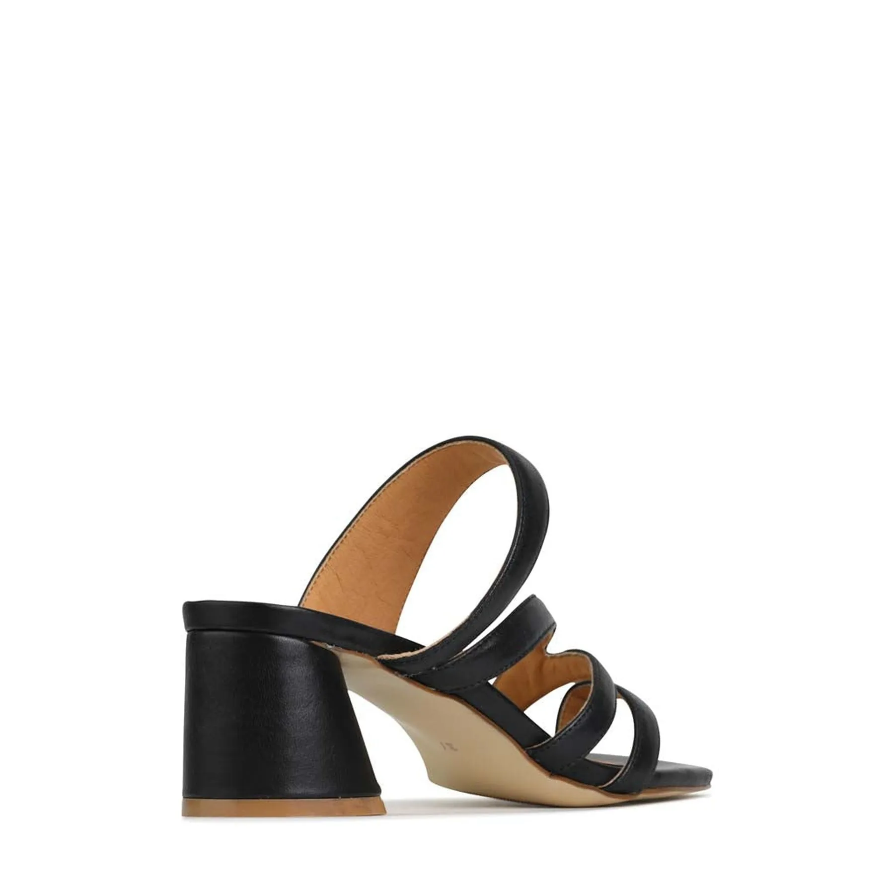 PERRI LEATHER SLIP-ON HEEL SANDALS