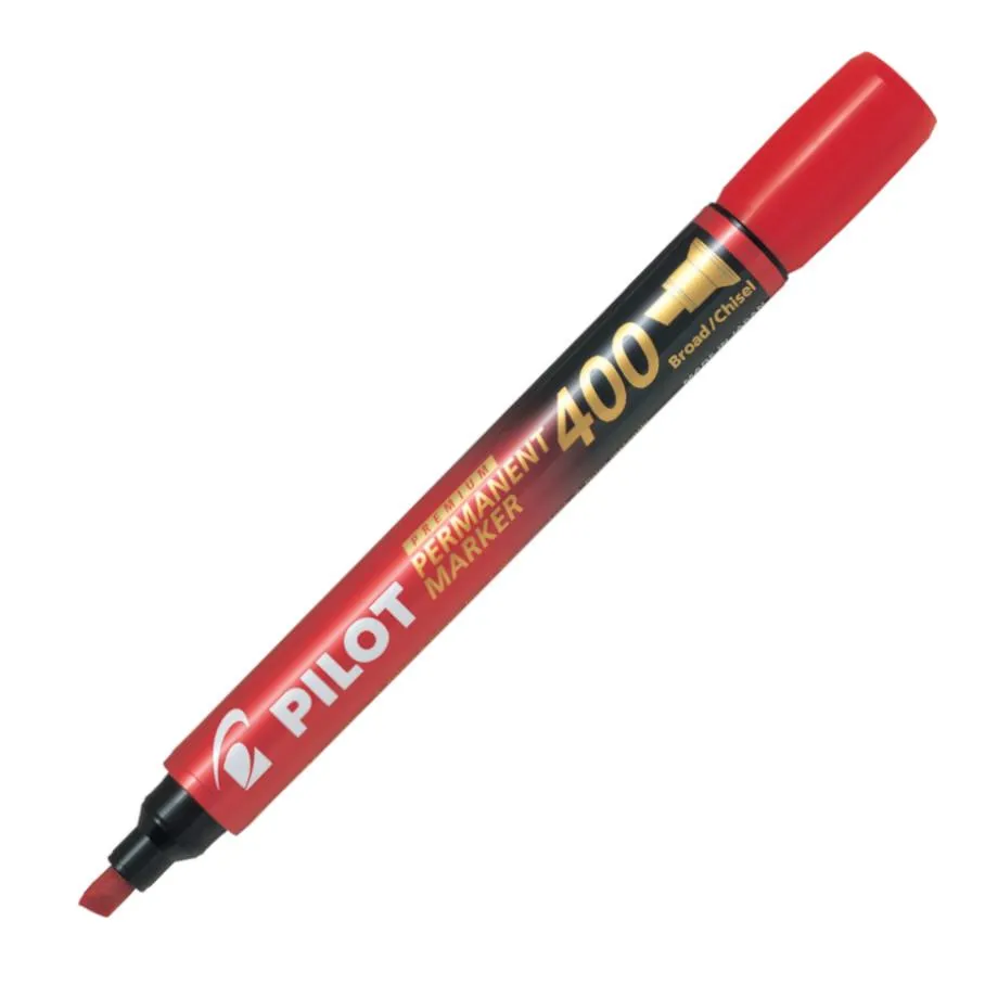 Pilot Permanent Marker 400 Broad Chisel Tip - Red