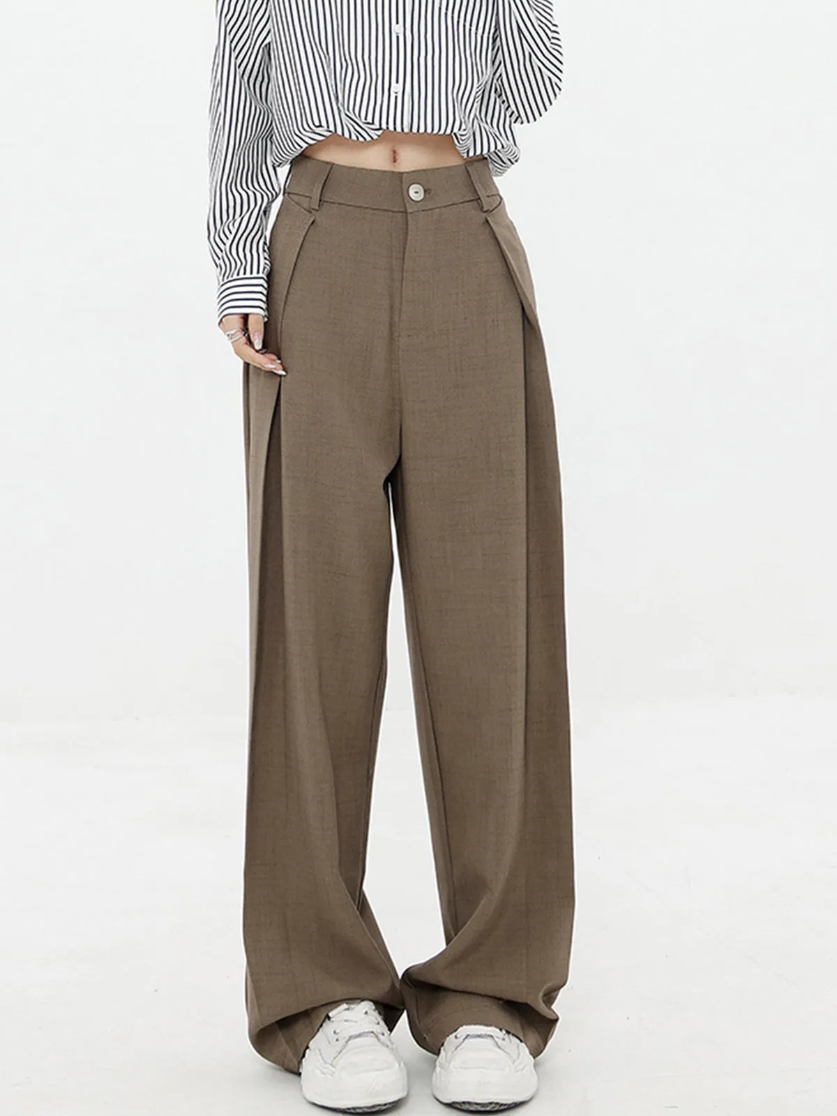 Pleated Baggy Graceful Wide Leg Pants