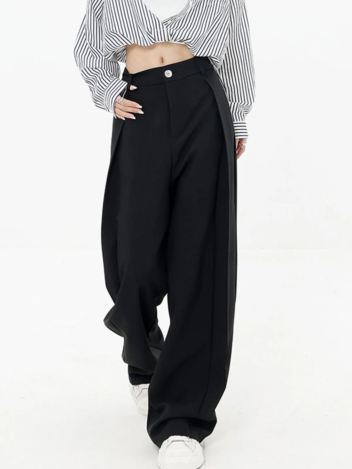 Pleated Baggy Graceful Wide Leg Pants