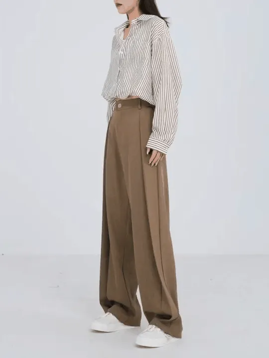 Pleated Baggy Graceful Wide Leg Pants