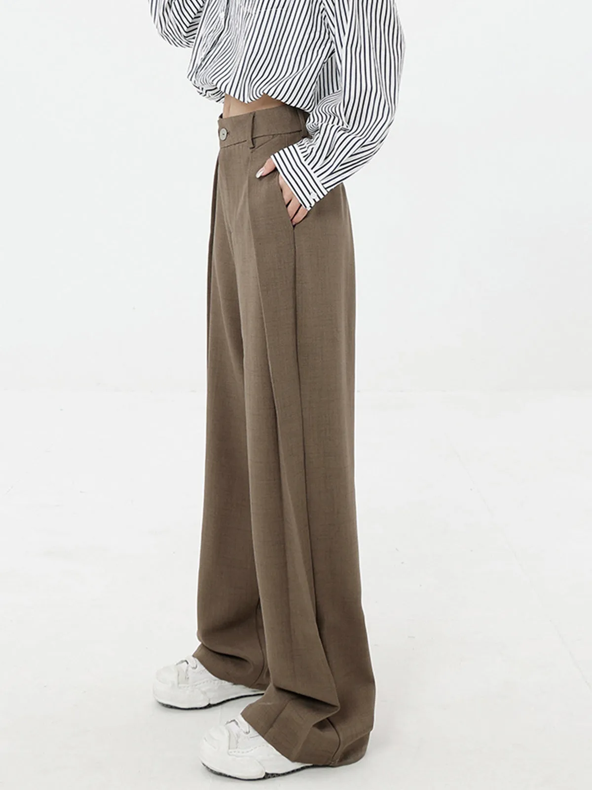 Pleated Baggy Graceful Wide Leg Pants