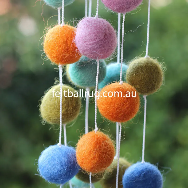 Pom Pom Garland Blue Mint Lime Orange Pink