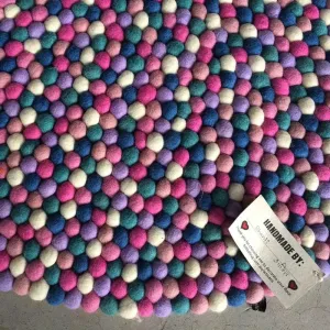 Pretty Petals Felt Ball Rug