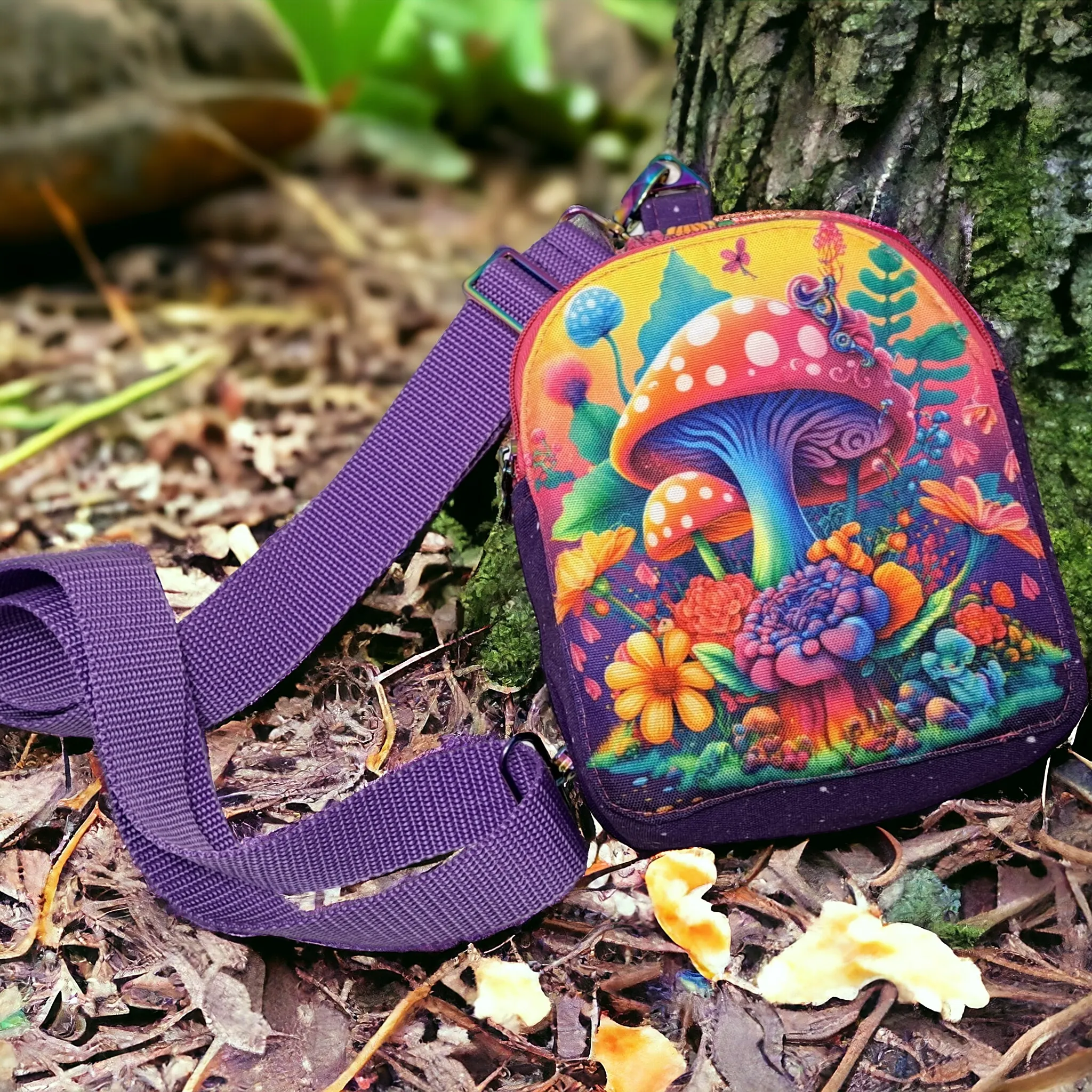 Psychedelic Mushroom Crossbody Bag