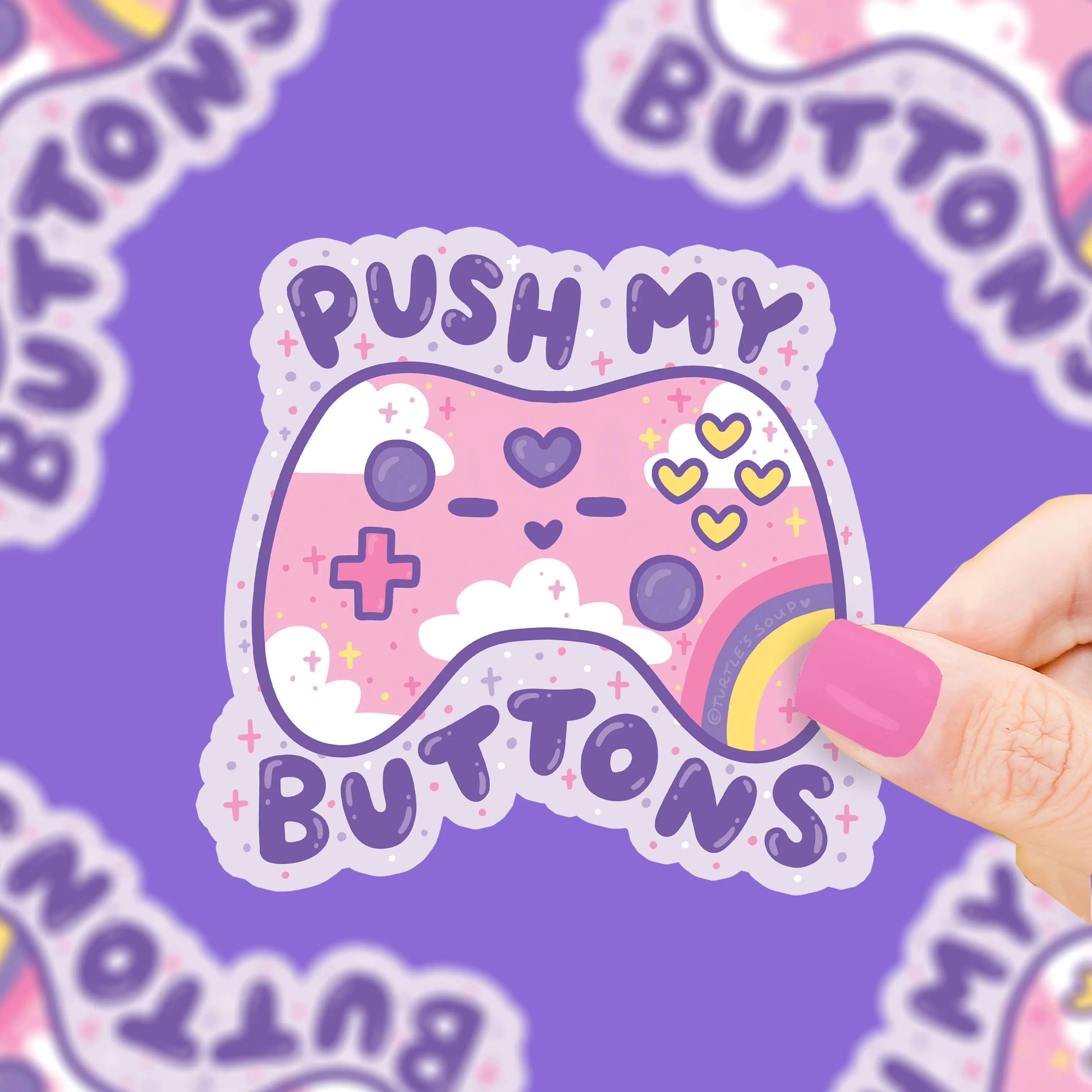 Push My Buttons Gamer Controller Vinyl Sticker