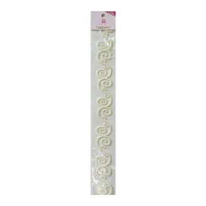 Queen & Co 12" Self-Adhesive Felt Fusion - Scroll - Cream