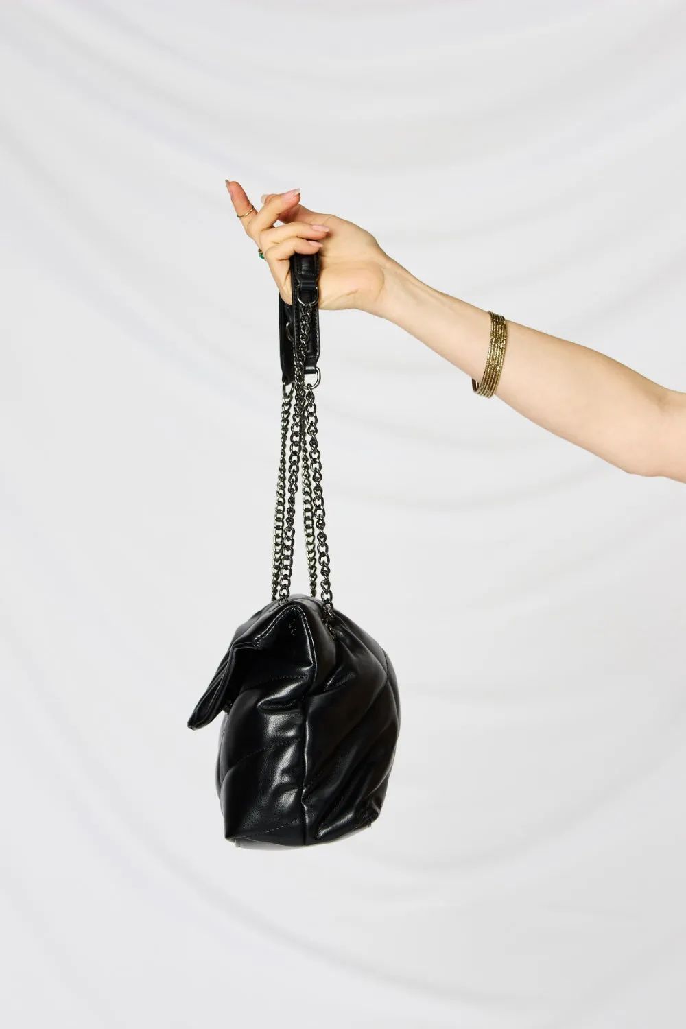 Quilted PU Leather Chain Shoulder Bag