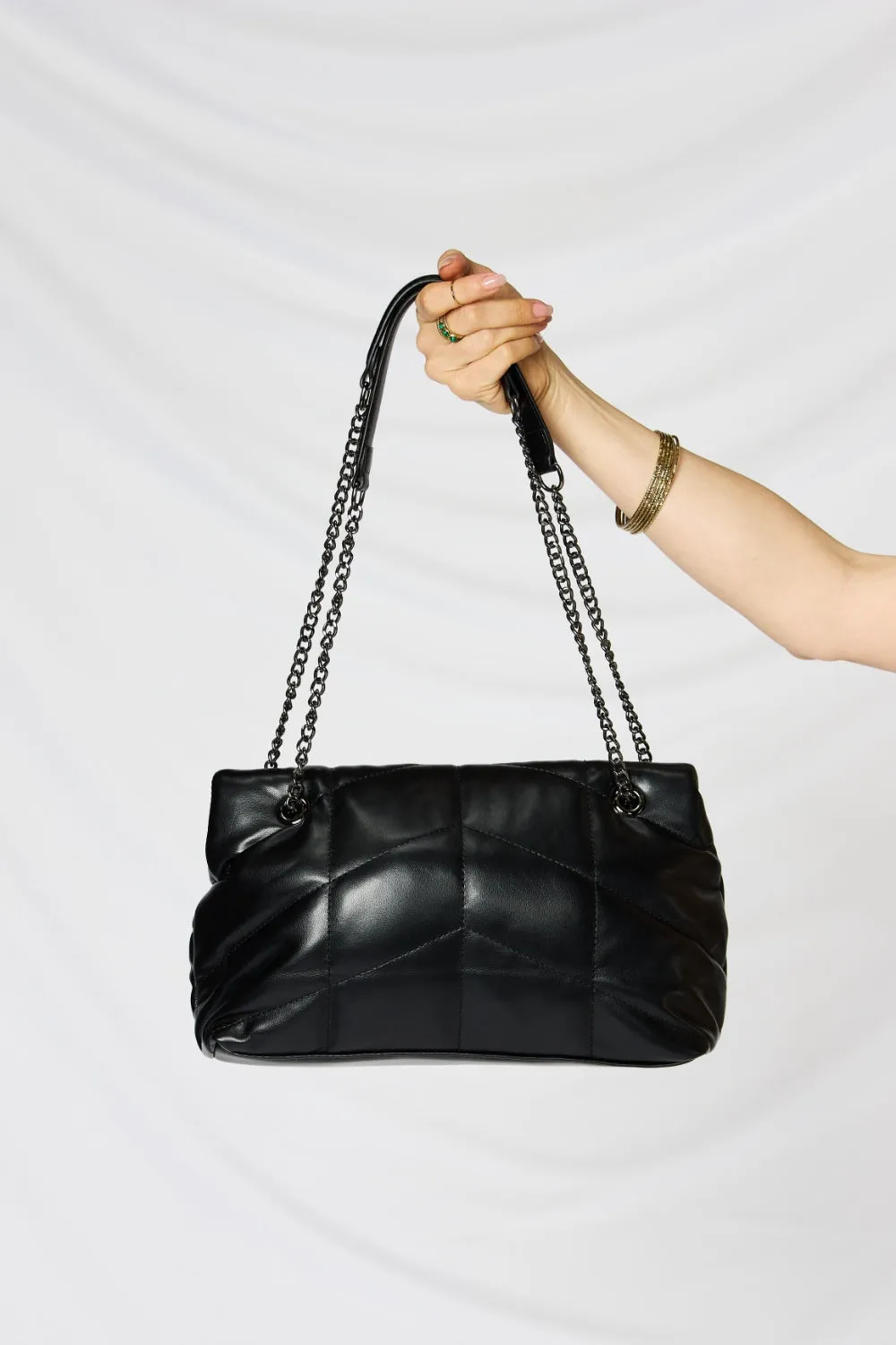 Quilted PU Leather Chain Shoulder Bag