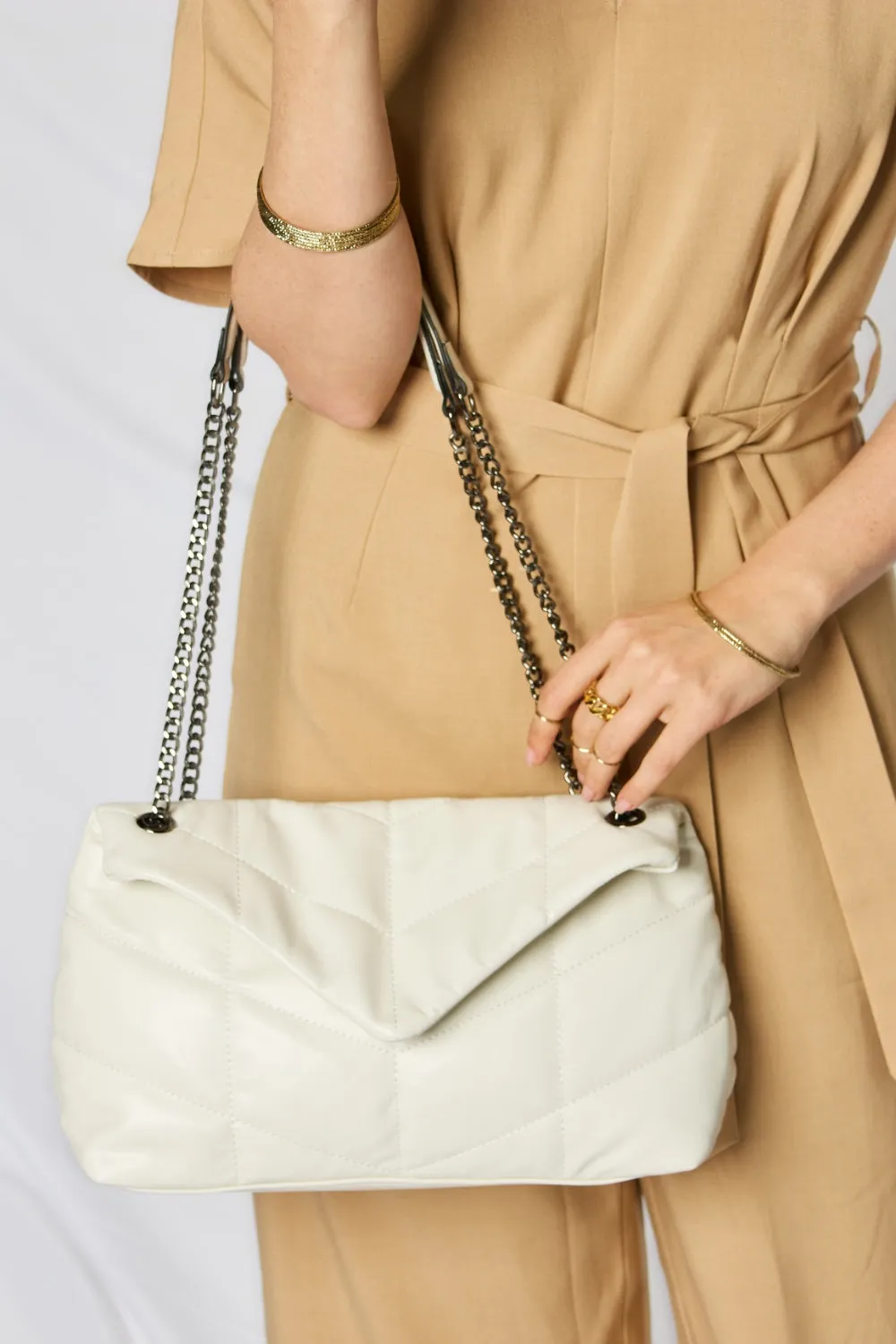 Quilted PU Leather Chain Shoulder Bag