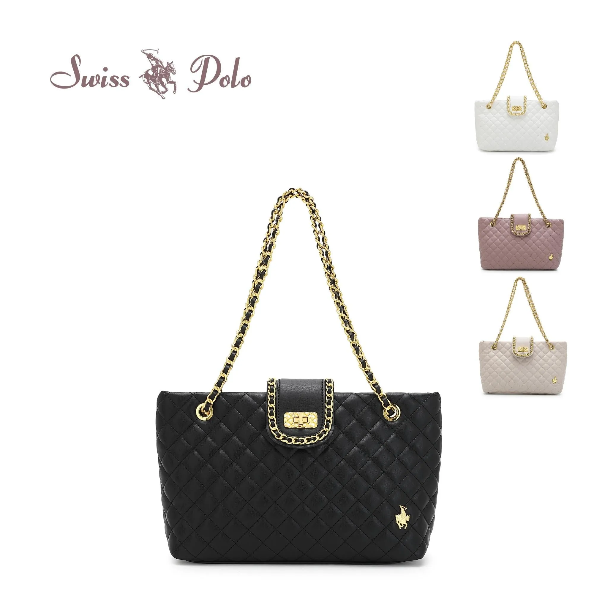 Quilted Top Chain Shoulder Bag / Handbag - HJK 548