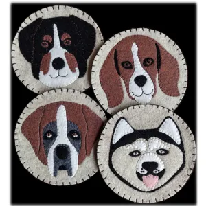 Rachel's of Greenfield ~ Dog Coasters Embroidery Kit