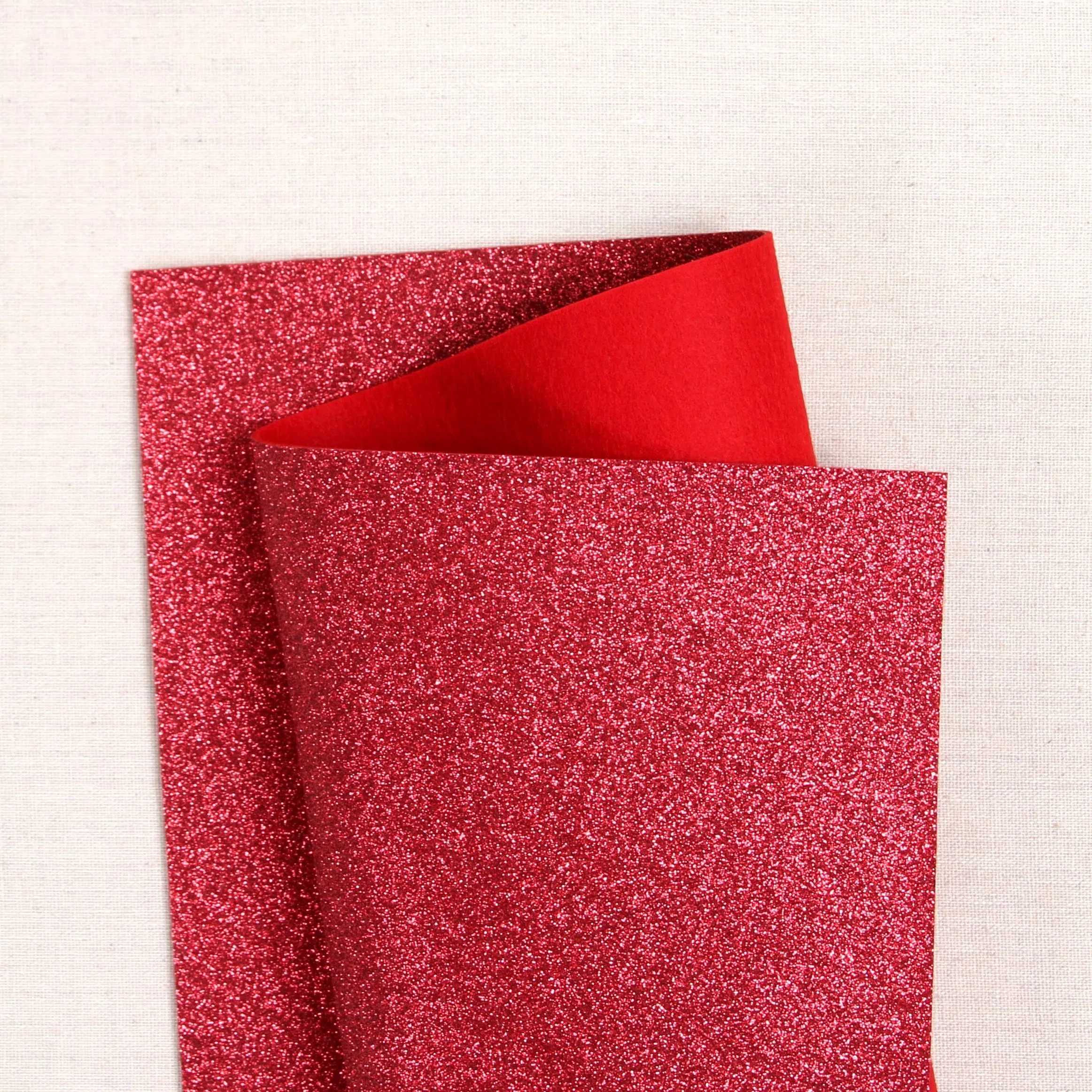 Red Glitter Felt