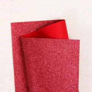 Red Glitter Felt