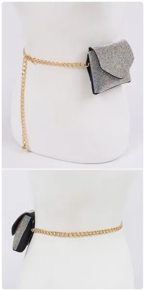 Rhinestone Mini Bag & Chain