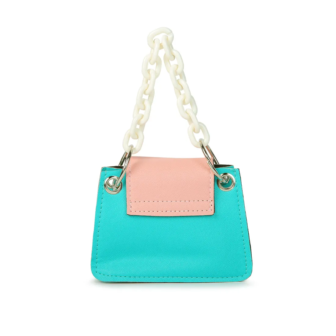 Round Flap Mini Statement Bag in Blue