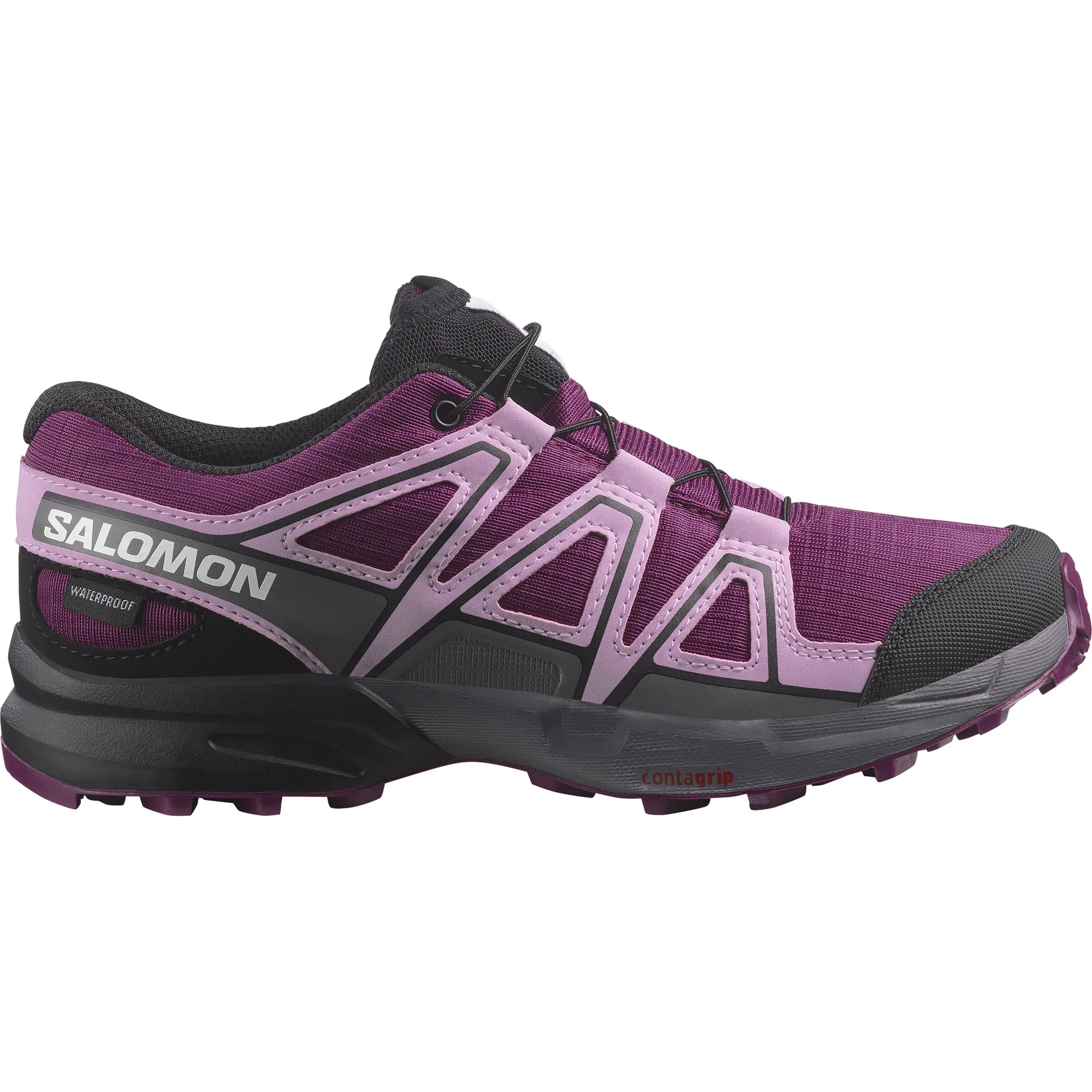 Salomon Juniors&#x27; Speedcross ClimaSalomon Waterproof Plum Caspia/Orchid Bouquet/Black | Buy Salomon Juniors&#x27; Speedcross ClimaSalomon Waterproof Plum Caspia/Orchid Bouquet/Black here | Outnorth